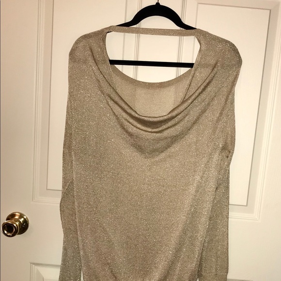 MICHAEL KORS Gold Metallic Tunic Sweater - Picture 3 of 6